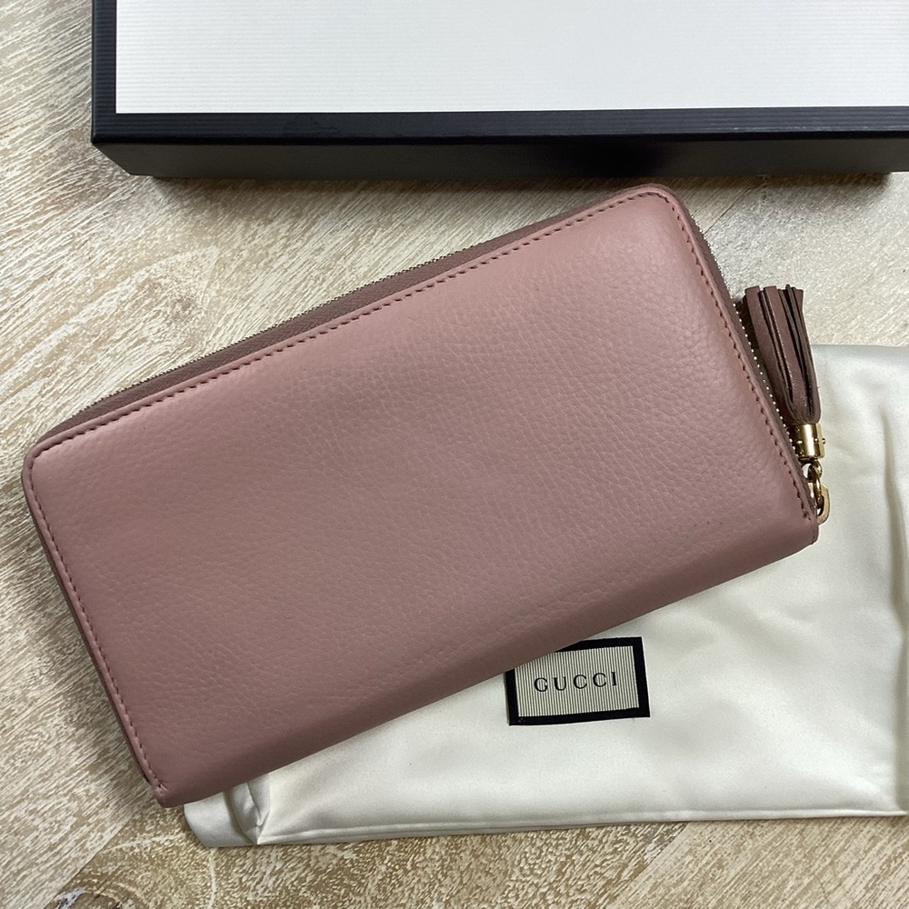 SOLD💗Authentic GUCCI🩷Soho Rose Beige Pebble Calfskin Leather - Picture 4 of 14